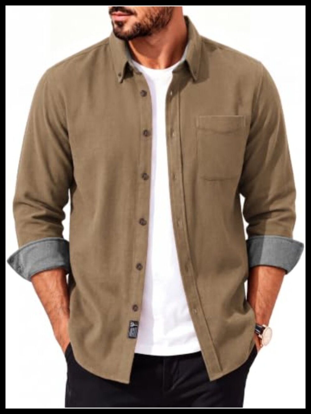 Men's Flannel Button Down Shirt 100% Brushed Cotton Long Sleeve Regular Fit